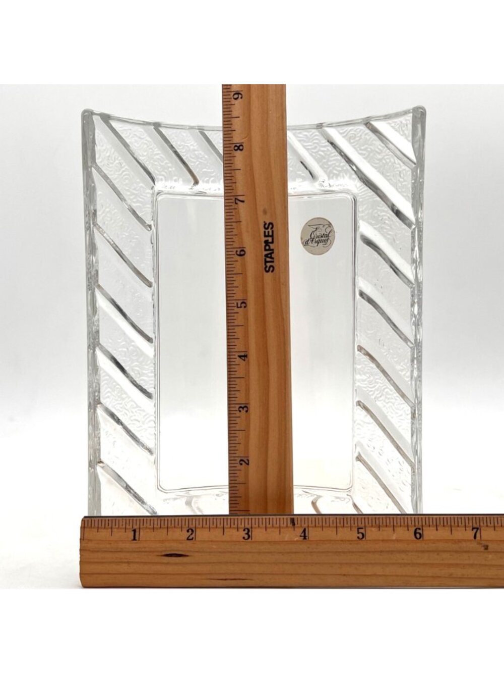 Cristal d'Arques France Curved Lead Crystal Picture Frame Decorative 4"x6" Photo - Picture 11 of 14